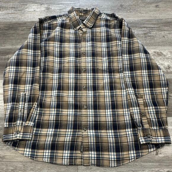 Eddie Bauer Flannel Tartan Plaid Mens‎ XL Relaxed Chest Pocket Button Down Shirt - Picture 2 of 10